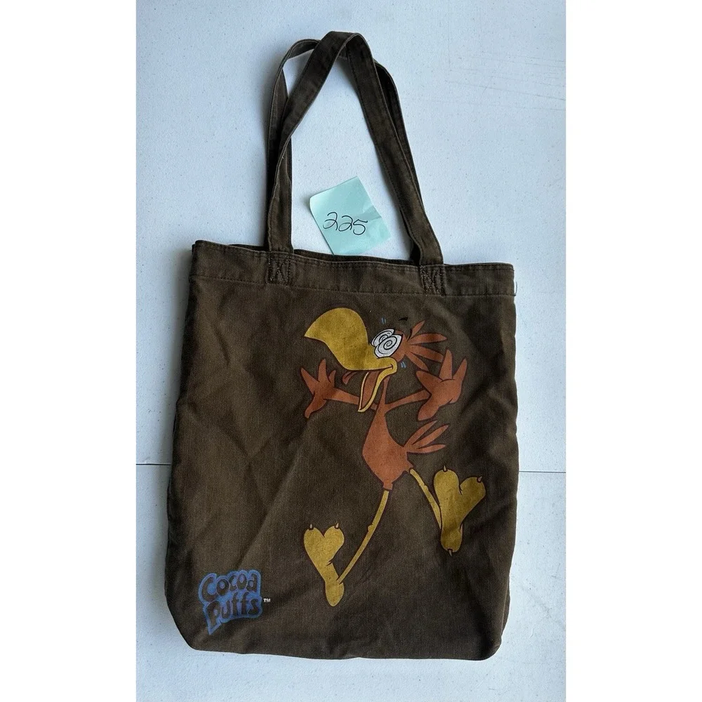 Cocoa Puffs Chocolate Cereal Tote Handbag Purse Brown Canvas General Mills 2007